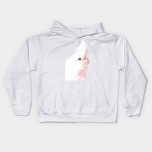 Tanimbar corella goffin&#39;s cockatoo watercolor portrait Kids Hoodie